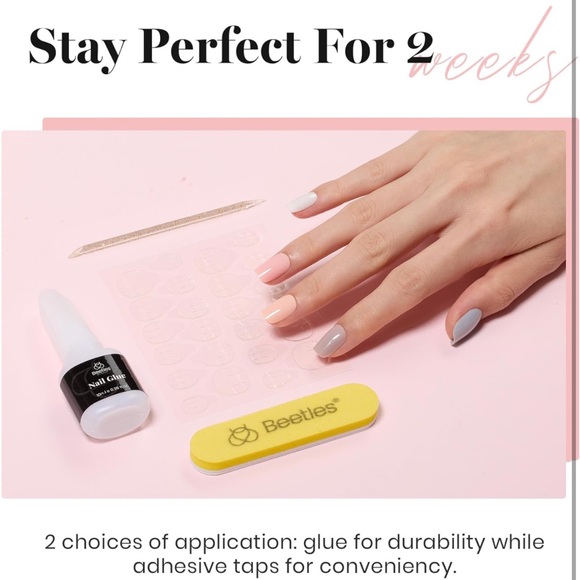 Nails Press Ons Short File Glue Ons False Nails Gel Glue Seamless 144 pcs E2 - Picture 8 of 9